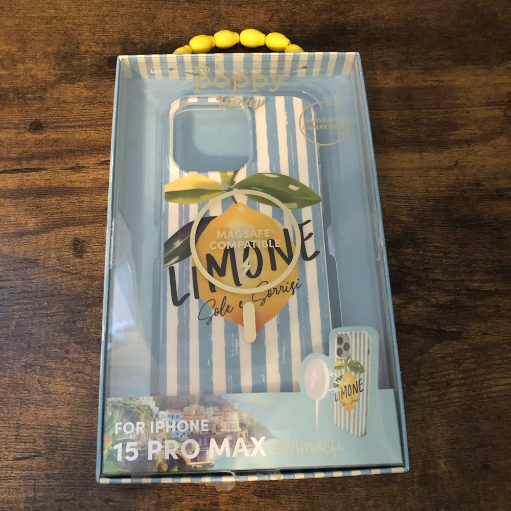 XO Poppy‎ Limone iPhone 15 Pro Max Case - Blue and Yellow Lemon